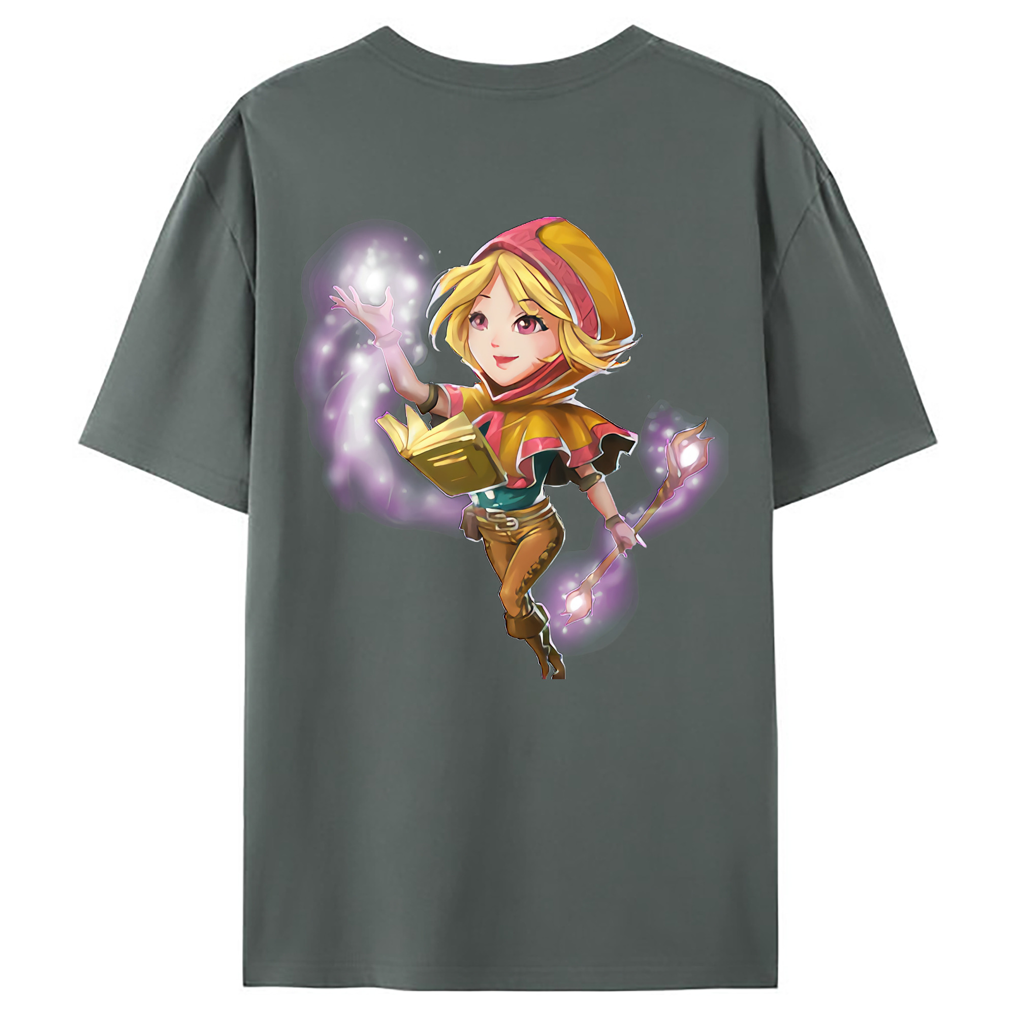 （画像用） リーグ・オブ・レジェンド League of Legends LOL 綿100％ メンズ半袖Tシャツ（バックプリント） 通気性